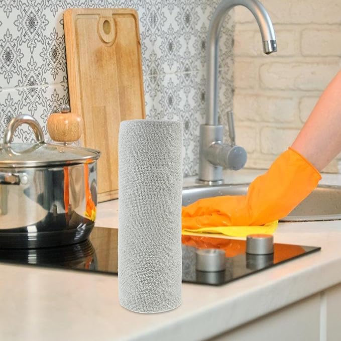 TOYANDONA Microfiber Dish Towels Roll 20 Sheets 25X25Cm Water Absorption Kitchen Cleaning Cloths Reusable Tearable Cleaning Rags for Dishes and Cars