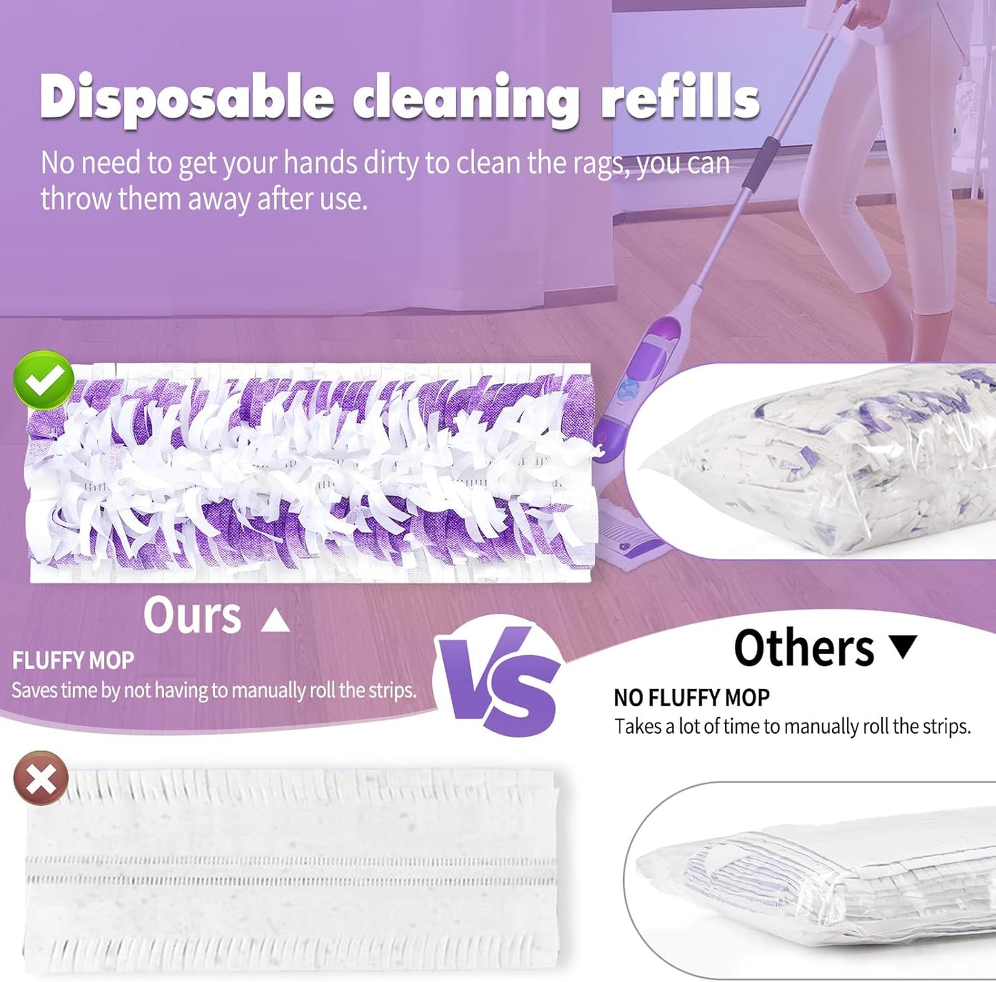 20 Count Power Mop Pads Refills for Swiffer Power Mop Pads,Compatible with Swiffer Power Mop Refills Replacement Disposable Power Mopping Pads Refills for Multi-Surface Floor Cleaning