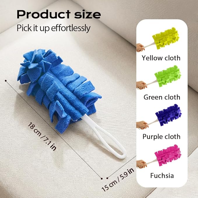 360° Electrostatic Duster Refills, 2026 New Washable & Reusable Microfiber Pads Fleece Duster Refill Compatible Tools for Cleaning Home, Blinds, Car, Pet, Furniture, Fans (Green)