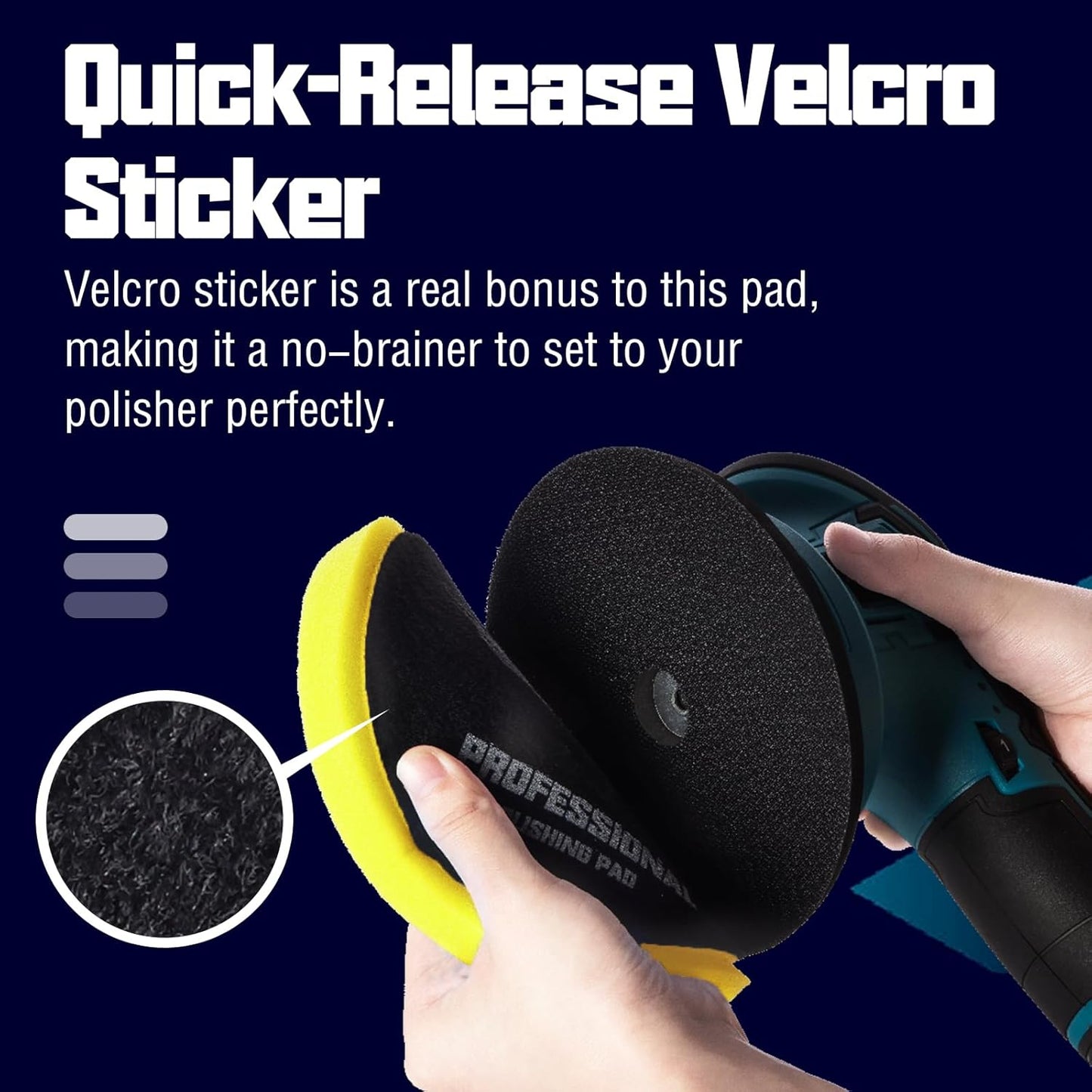 6 Inch Buffing Polishing Pads - 3Pcs Yellow Polish Pad - 6.5 Inch Face for 6 Inch 150mm Backing Plate - High-Density Buffing Sponge Pads for Car Buffer Polisher Compounding, Polishing & Waxing