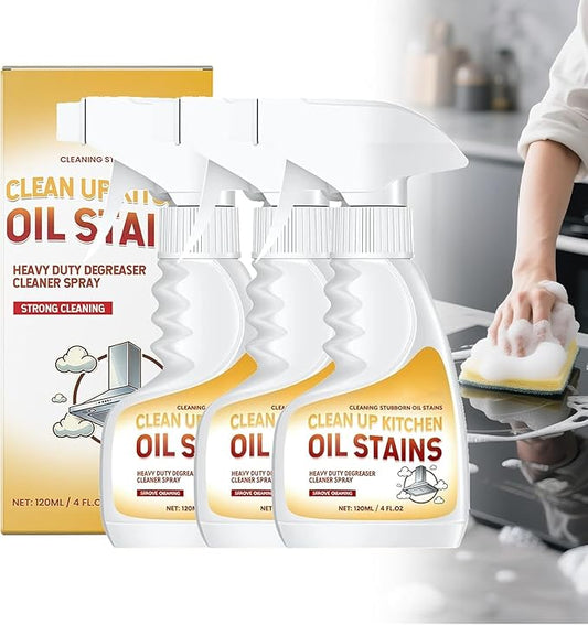 Grease Remover,Heavy Oil Stain Cleaner Kitchen,Clean Up Kitchen Oil Stains, 2025 Upgrade Cleaner Spray Degreaser Cleaner, Grease Remover for Pot, Stoves and Range Hoods (3)