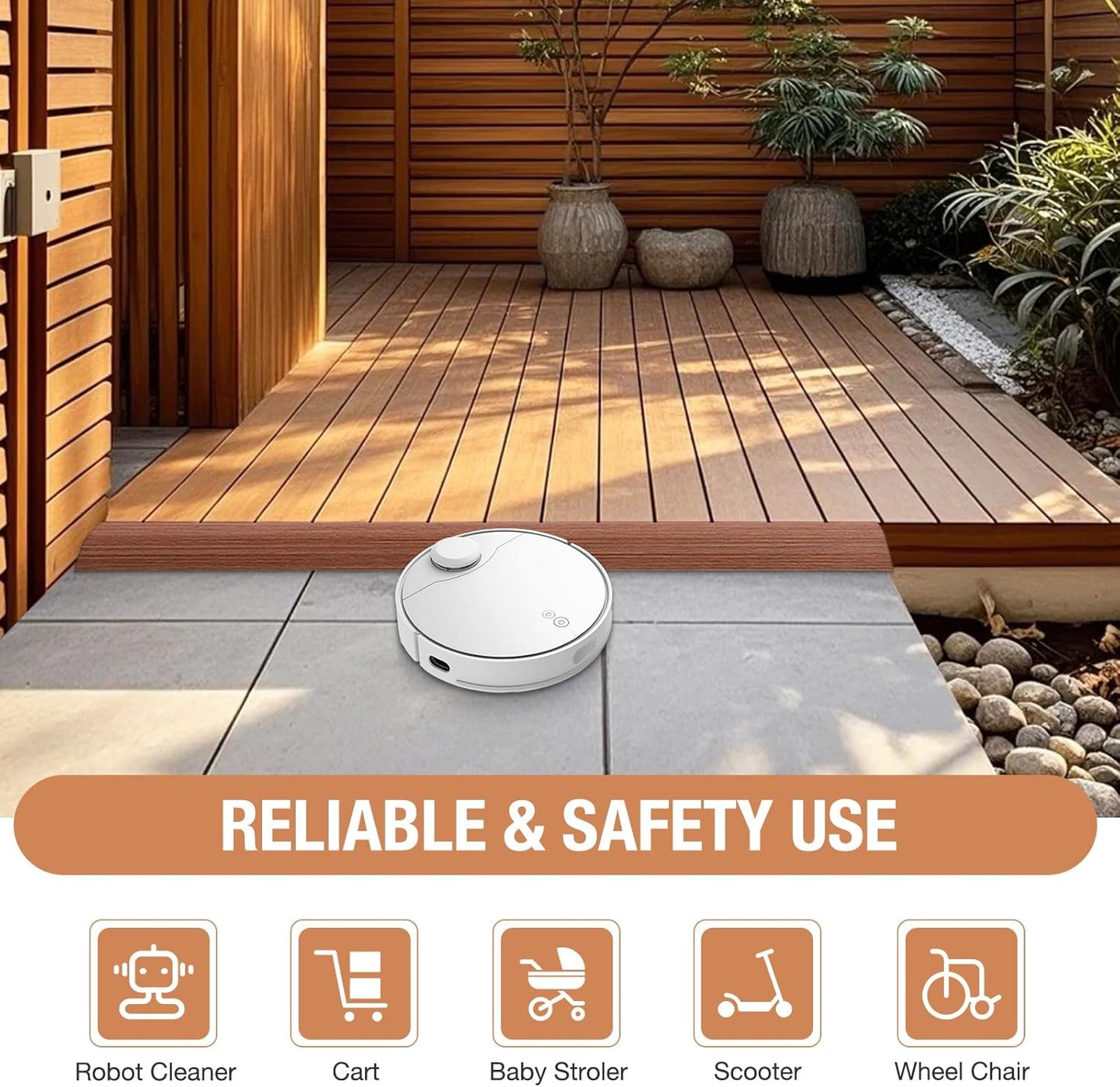 Floor Transition Strip Self Adhesive Vinyl Door Threshold for Doorways Carpet Edging Trim Overlap Edge Reducer for Laminate Floor, Carpet, Tile (Light Brown Wood Grain, 3/5" to 4/5", 3.3Ft)