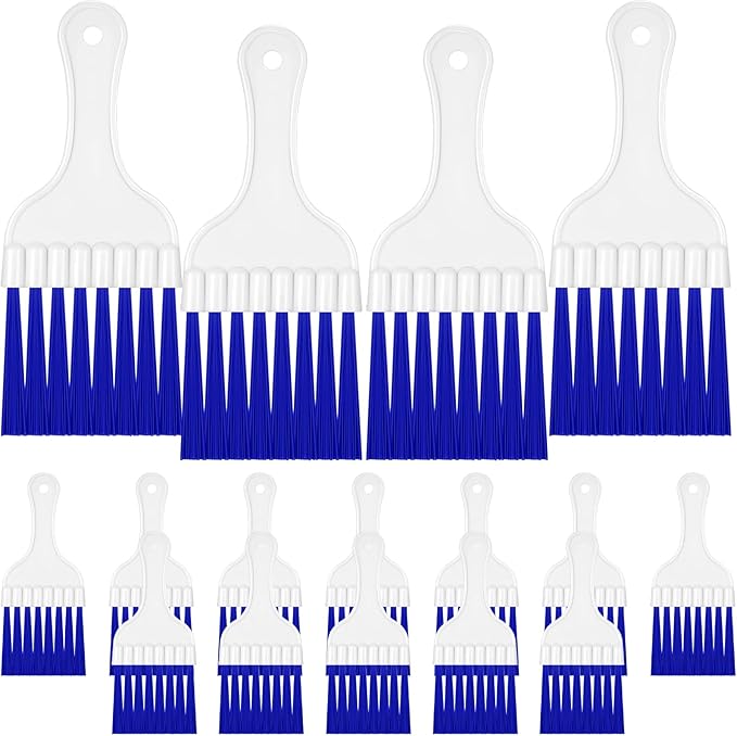 Boao 16 Packs Coil Brush Air Conditioner Condenser Refrigerator Cleaning HVAC Coil Cleaner Small Plastic Whisk Brush (Blue)