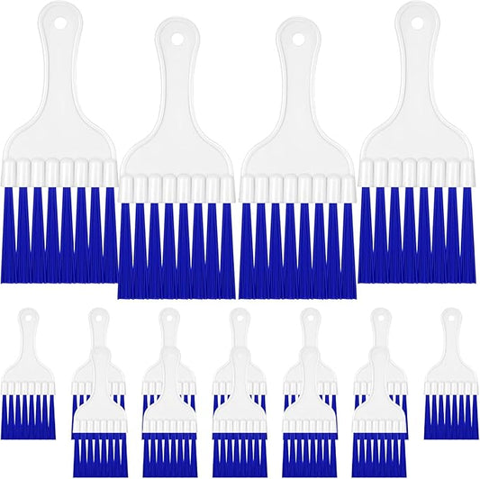 Boao 16 Packs Coil Brush Air Conditioner Condenser Refrigerator Cleaning HVAC Coil Cleaner Small Plastic Whisk Brush (Blue)