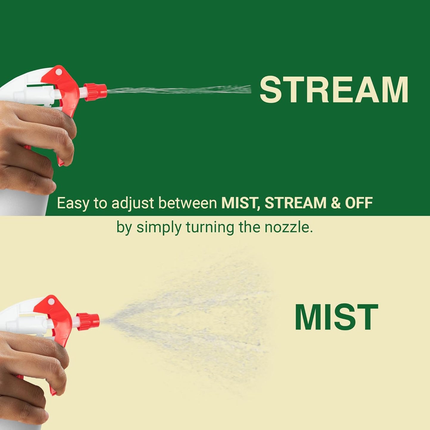 Heluva Green Spray Bottle Nozzle Replacement, Bottle Tops Only - Sprayer Nozzle Triggers for Heavy Duty, Commercial, Home Cleaning Solutions - Fits 8,16,24,32 oz Plastic & Glass Bottles, Red 6 Pack