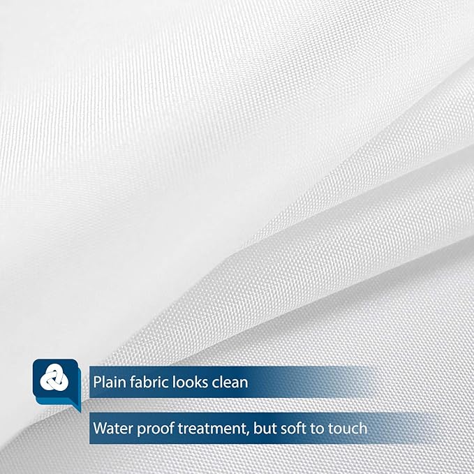 Barossa Design Waterproof Fabric Shower Curtain or Liner Microfiber 72" W x 80" H - Extra Long, Hotel Quality, Machine Washable, White Shower Liner for Bath Tub, 72x80 Inches