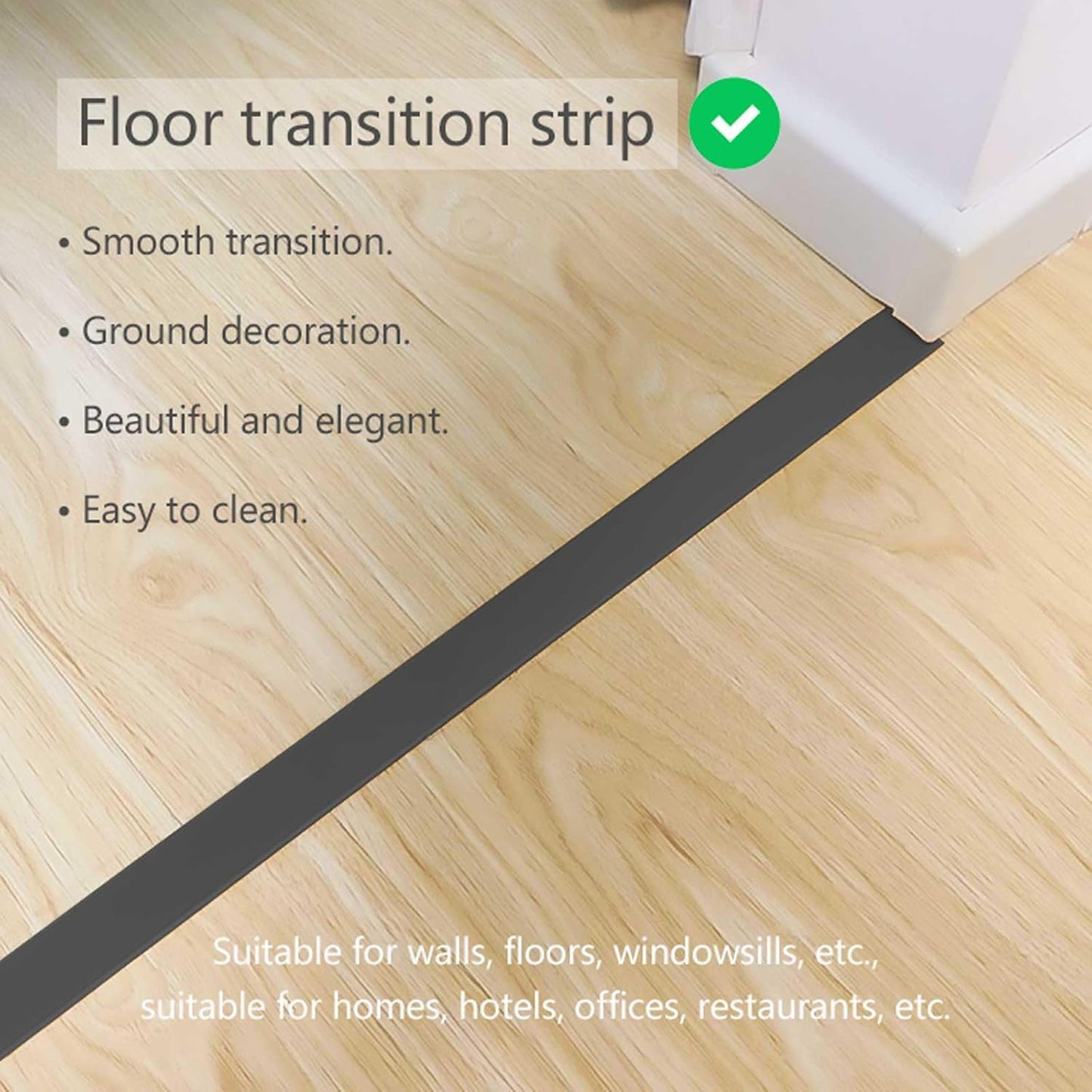 10Pcs Aluminum T Molding Floor Transition Strip, 48In Aluminum T Molding Trim, Floor Strip Floor Flat Divider Strip for Joining Floor Gaps, Threshold, Floor Tiles (Black, 4ft x 0.78in 10Pcs)