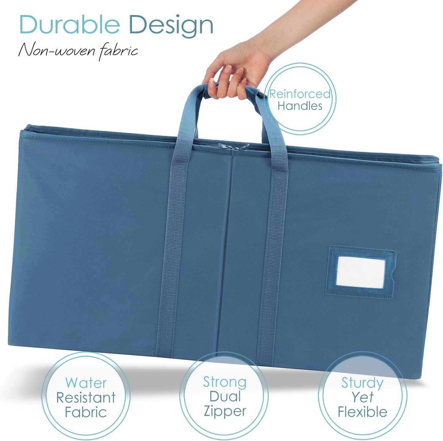 Hearth & Harbor Large Christmas Ornament Storage Box With Adjustable Dividers - Ornament Storage Container For 128 Holiday Ornaments or Decorations