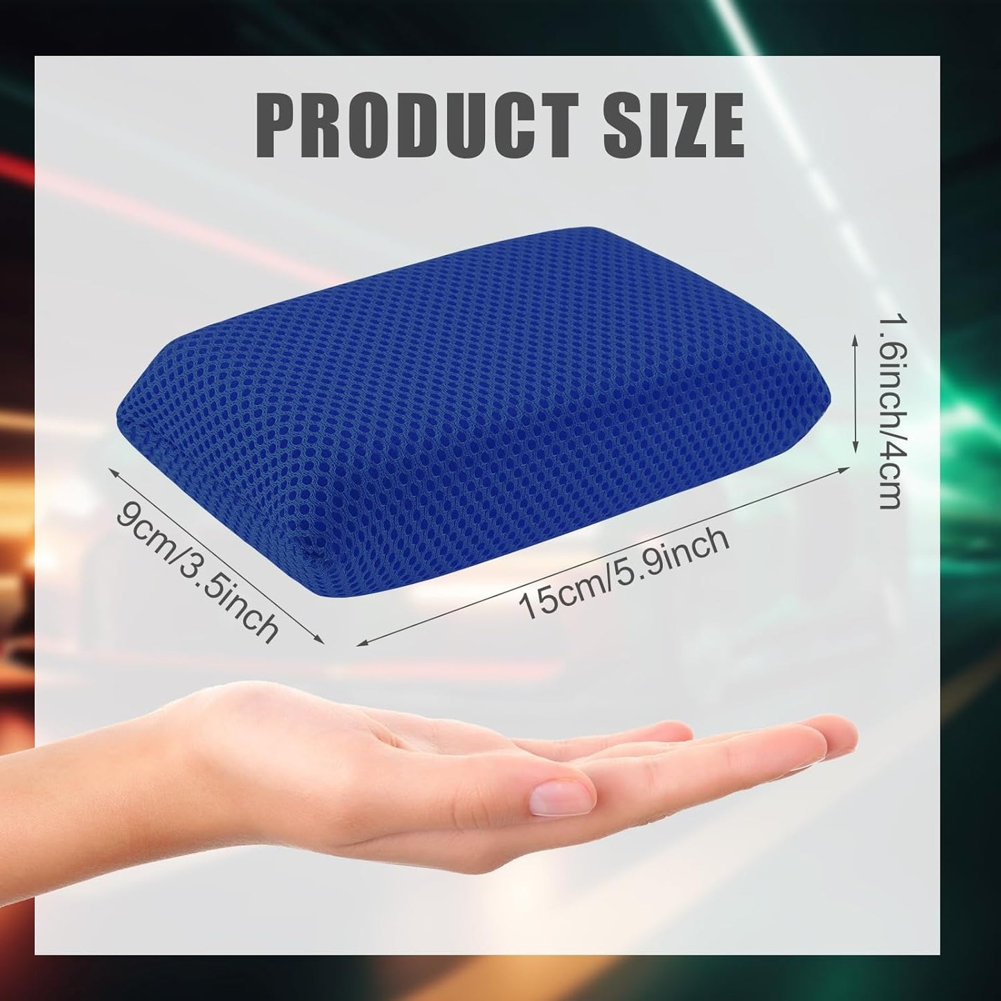 4 PCS Bug Scrubber Sponge Car, Bug Remover Wash Sponge，Car Cleaning Sponge for Bugs, Tar, Grime - Paint-Safe, Reusable Wash Sponges Kit(Blue)