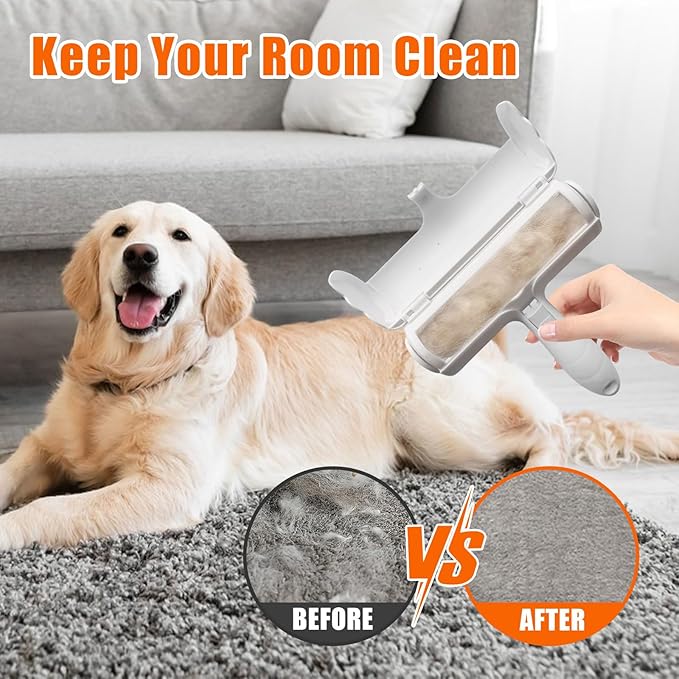Pet Hair Remover Lint Roller for Pet,Cat Hair Removal Tool Reusable Lint Roller for Furniture, Couch, Carpet, Clothing and Bedding,White Red