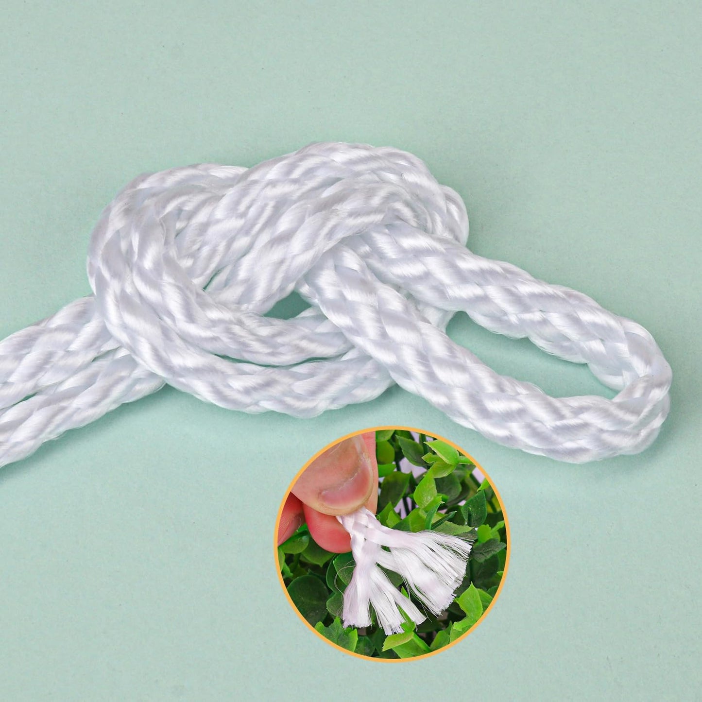 1/4 Inch White Polyester Rope - 500 Foot White Low Stretch Polyester Rope for Hiking, Kayaking, Tarps, Camping
