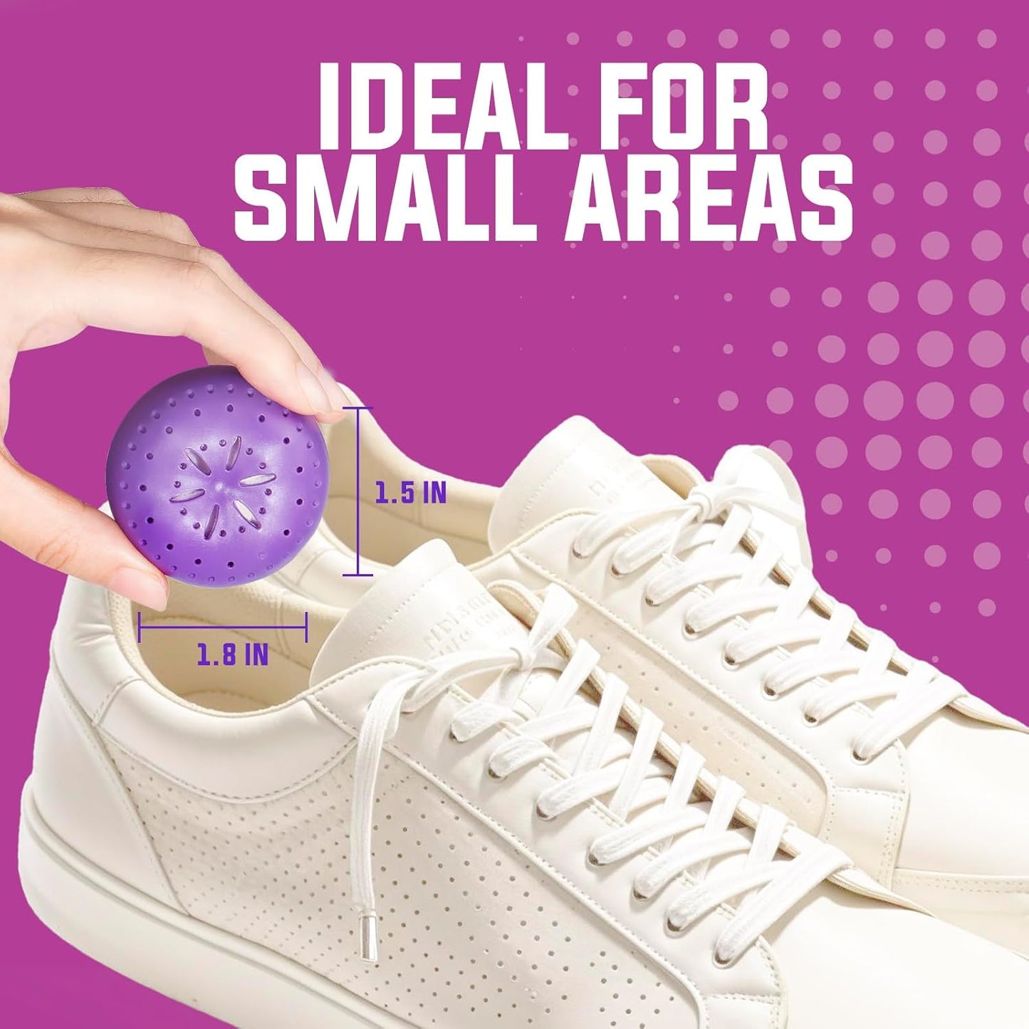 9 Pack Baking Soda Deodorizers, Lavender Scent Shoe Deodorizer Balls, Air Freshener for Home, Odor Eliminator for Closets Bathroom Pets, Up to 80 Days