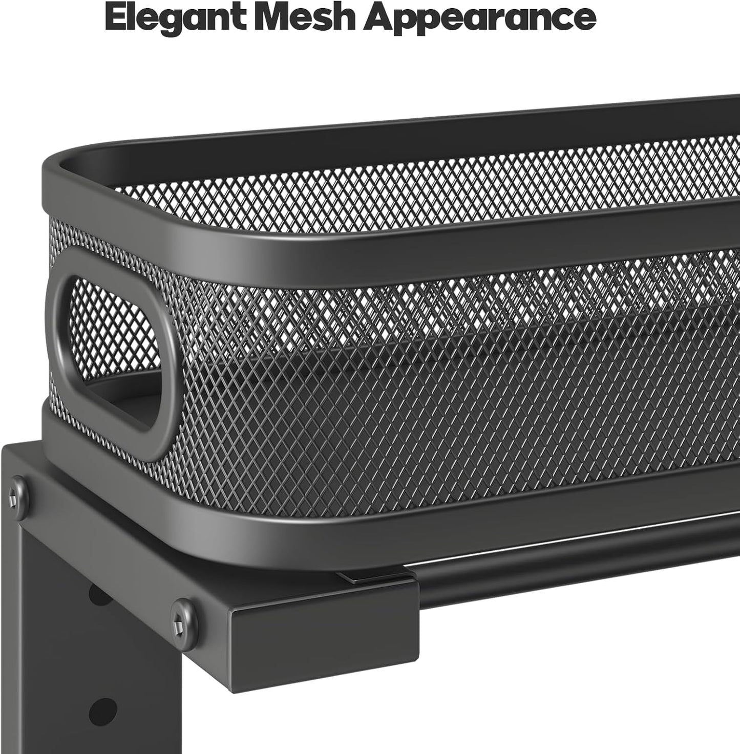 2 Pack 17.3IN-Depth Under Sink Organizer with Smooth Cylindrical Rail,2-Tier Pull Out Multi-Purpose Cabinet Storage for Bathroom&Kitchen,Height Adjustable,Rust-Resistant Coating-Black