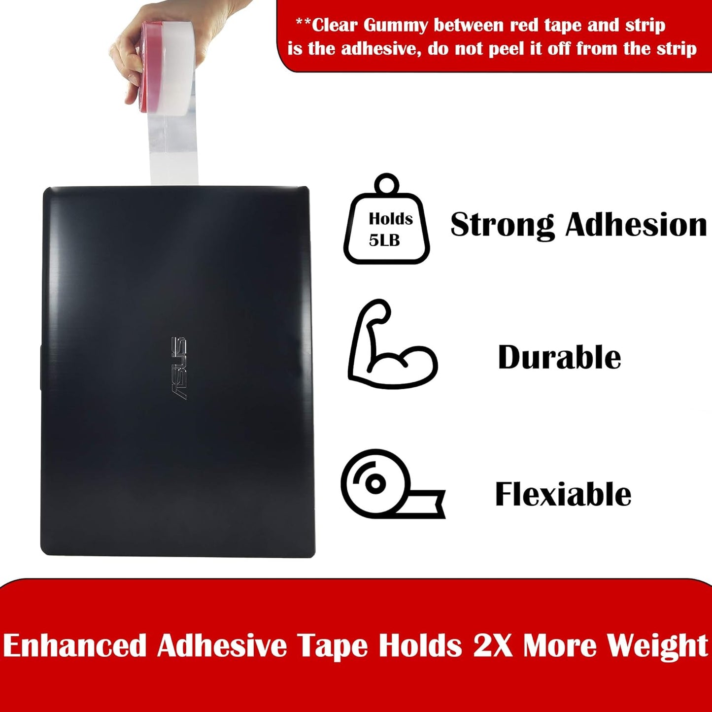 Clear Weather Stripping Tape, Door Draft Seal Silicone Strip. Enhanced with Thicker Strip and Stronger Adhesive Tape Backing. (Transparent, 10M Total, 2 Packs)