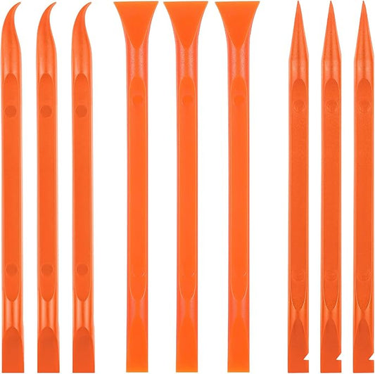 9 Pieces Plastic Scraper Tool Scratch Free Crevice Cleaning Sticker Remover Tool Multipurpose Non Scratch Scrapers for Tight Spaces, Kitchen, Crevices, Auto Detailing, Paint