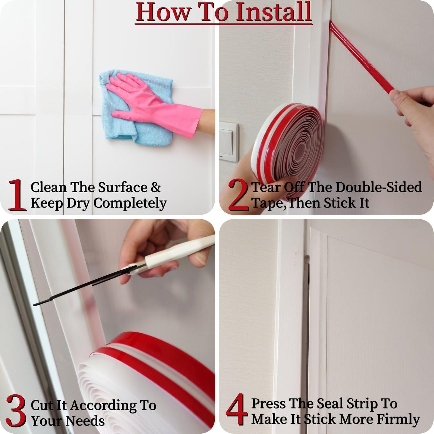 T Shape Door Seal Strip for Door & Windows Gaps，Draft Stopper Bottom Sweep Weather Stripping for Energy Saving, Noise Reduction,Easy Install (White, 1.38" W x 19.7Ft)