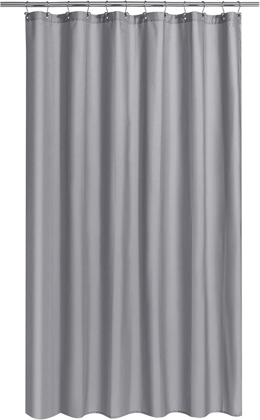 N&Y HOME Fabric Shower Curtain or Liner Extra Long 72 x 84 Inches - Hotel Quality, Machine Washable - Gray, 72x84