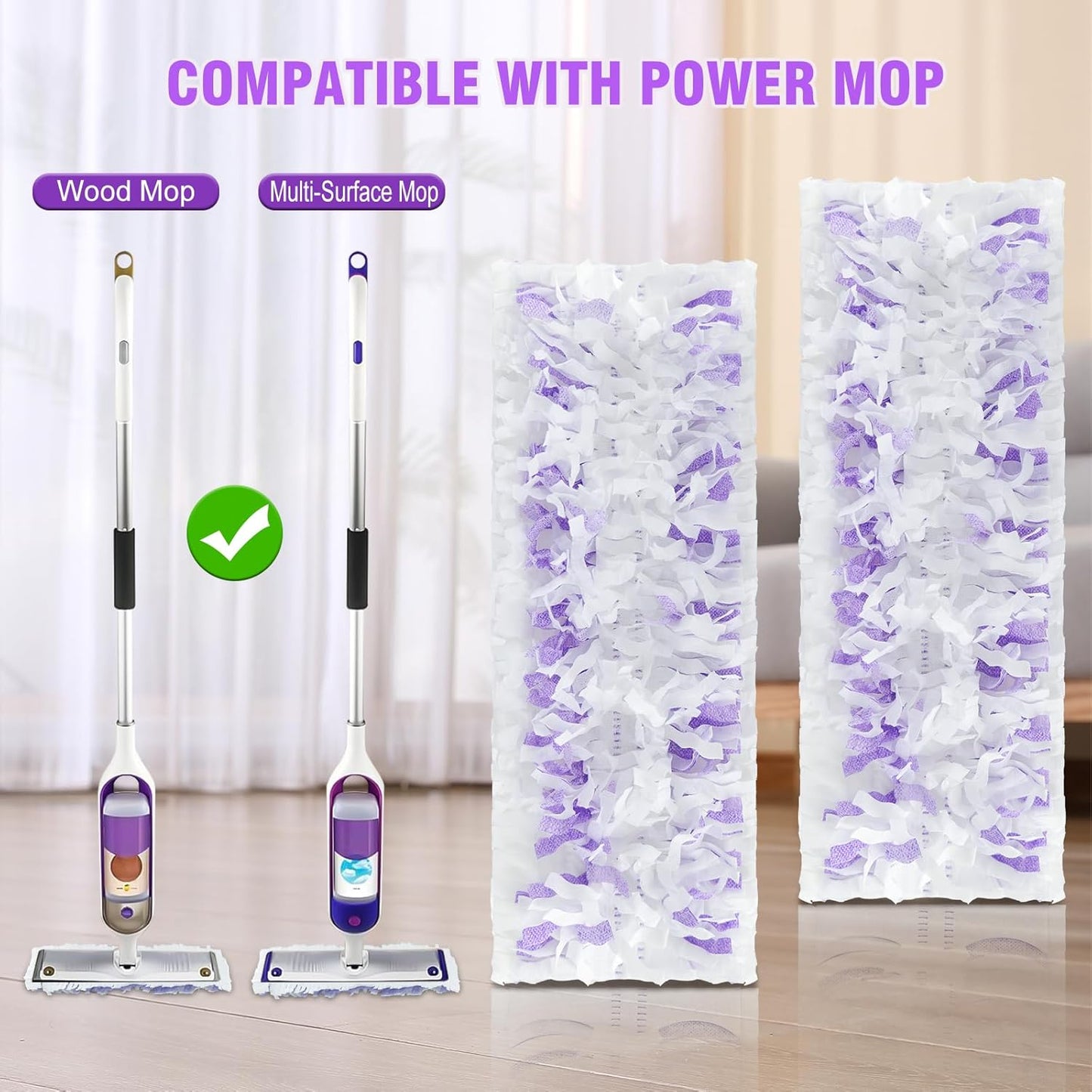 20 Count ‌Disposable Heavy-Duty Power Mop Pads Refills for Swiffer Power Mop ,Replacement Floor Cleaning Refills, Non-Washable & Unscented, Compatible with Swiffer PowerMop (Quick-Absorb, No Residue)