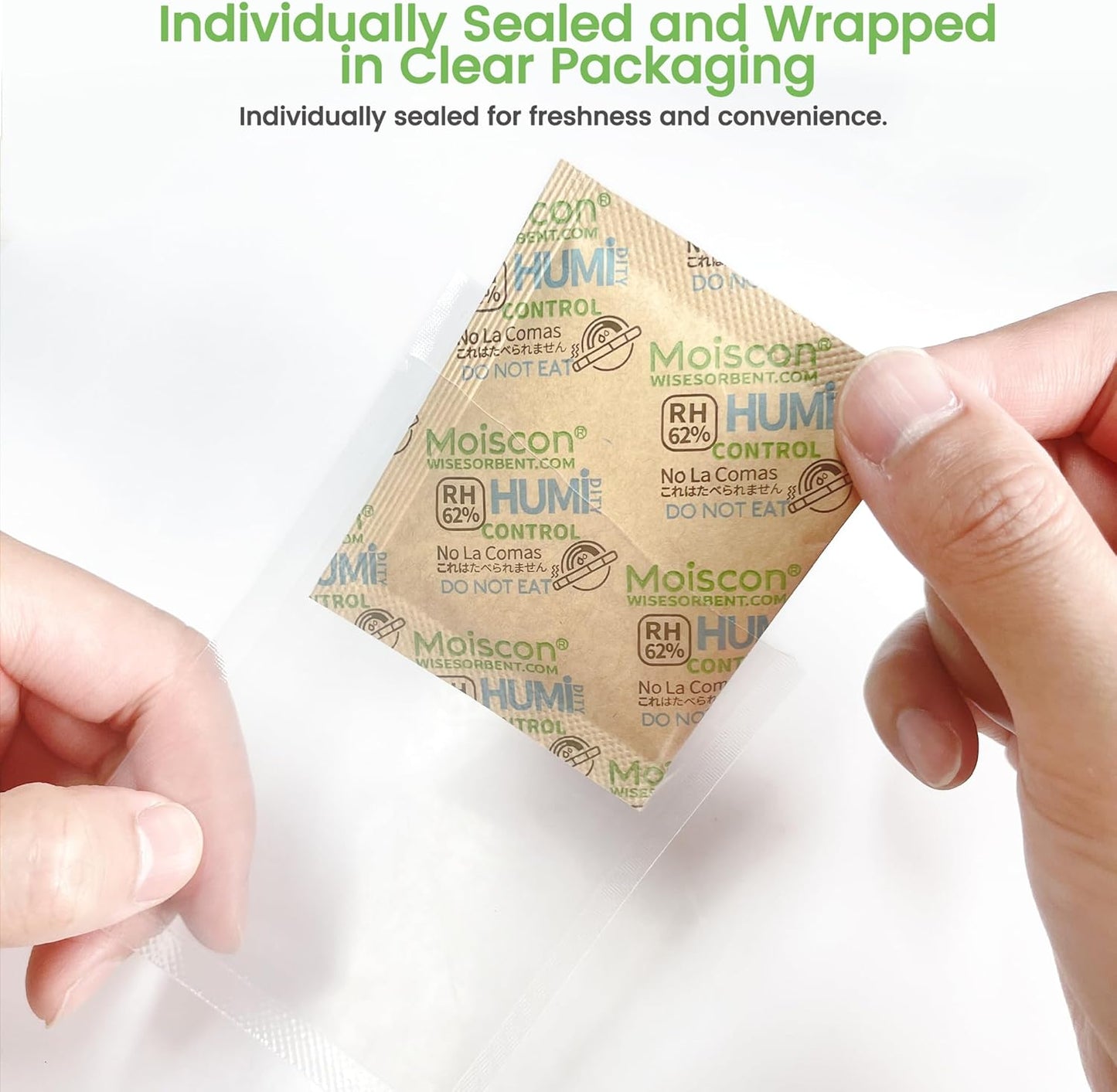 45 Pack 62% RH 8 Gram Two-Way Humidity Control Packs for Storing 1 oz, Size 8 Moisture Control Packets Individually Wrapped