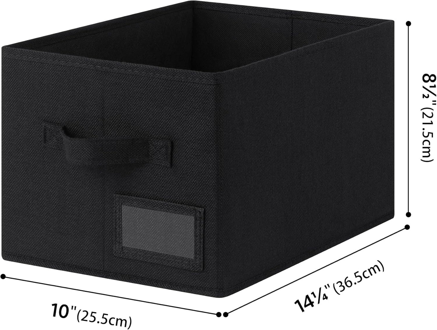 GRANNY SAYS Storage Bins, Storage Baskets for Shelves, Fabric Storage Bins for Clothes, Closet Organization Bin, Collapsible Storage Bin with Handles, Decorative Storage Box, Black, Large, 3-Pack