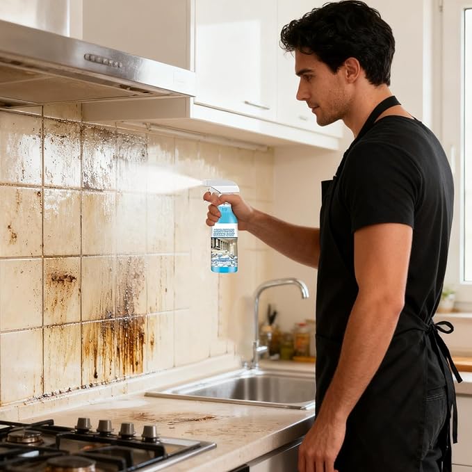 Grease Cleaner, Cleaning Multi-Purpose Degreaser, 100ml Heavy Duty Kitchen Grime Remover Spray for Tough Stains, Powerful Degreaser with Fast Action Formula, for Window Glass Appliance Countertop