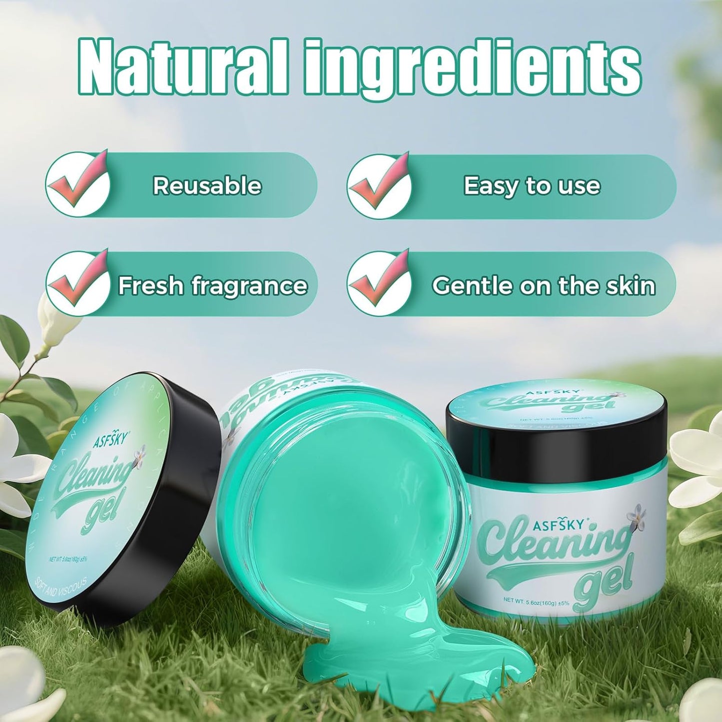 ASFSKY Car Cleaning Gel (Aromatherapy aroma) Dust Cleaning Putty Universal Car Interior Cleaner Keyboard Dust Remover Car Slime Gifts for Men Women girl（4 pack）