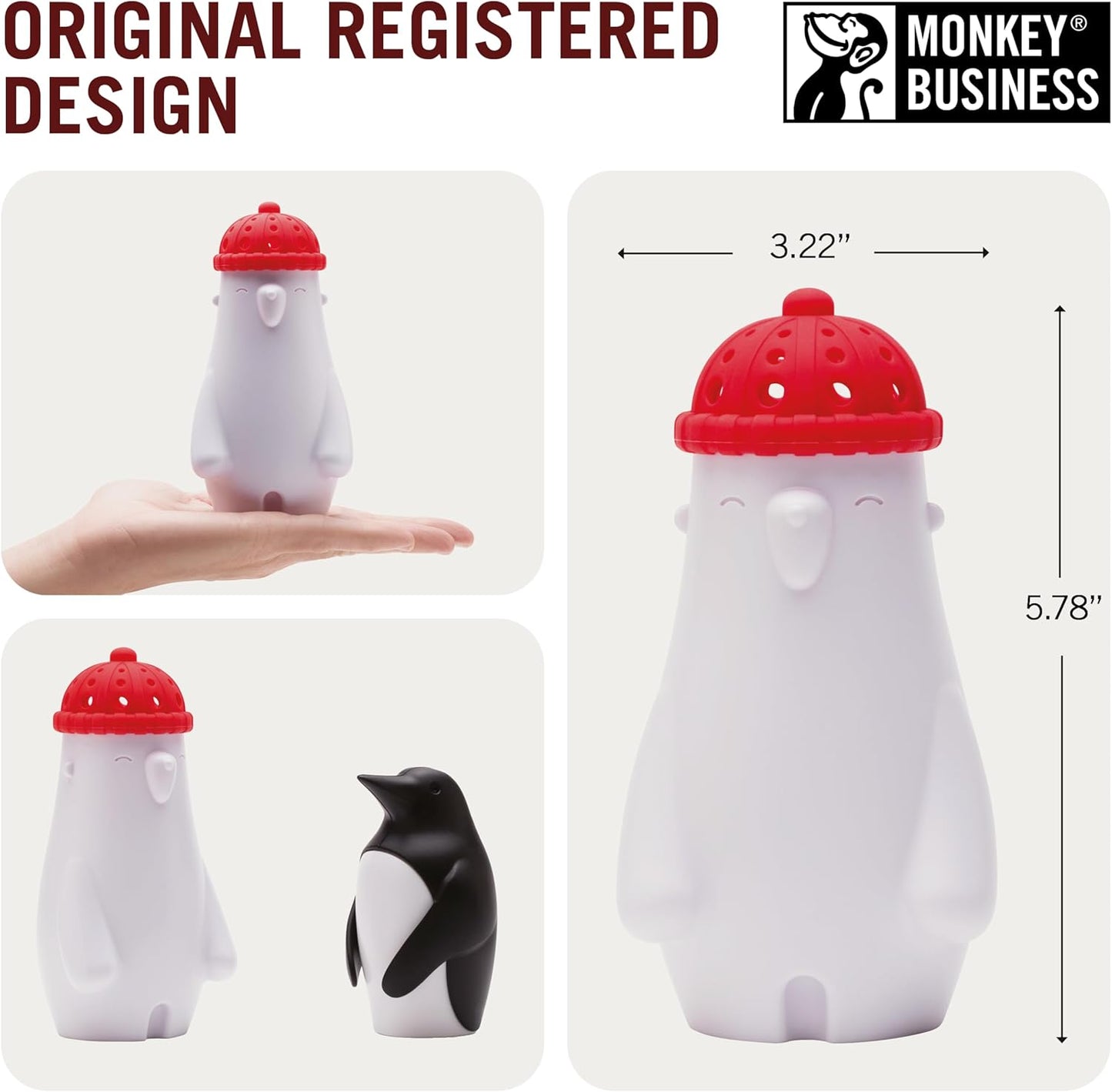 Monkey Business Fill Phil Refrigerator Deodorizer, Baking Soda Container, Baking Soda Fridge Deodorizer, Cute Gifts, Kitchen Gadgets