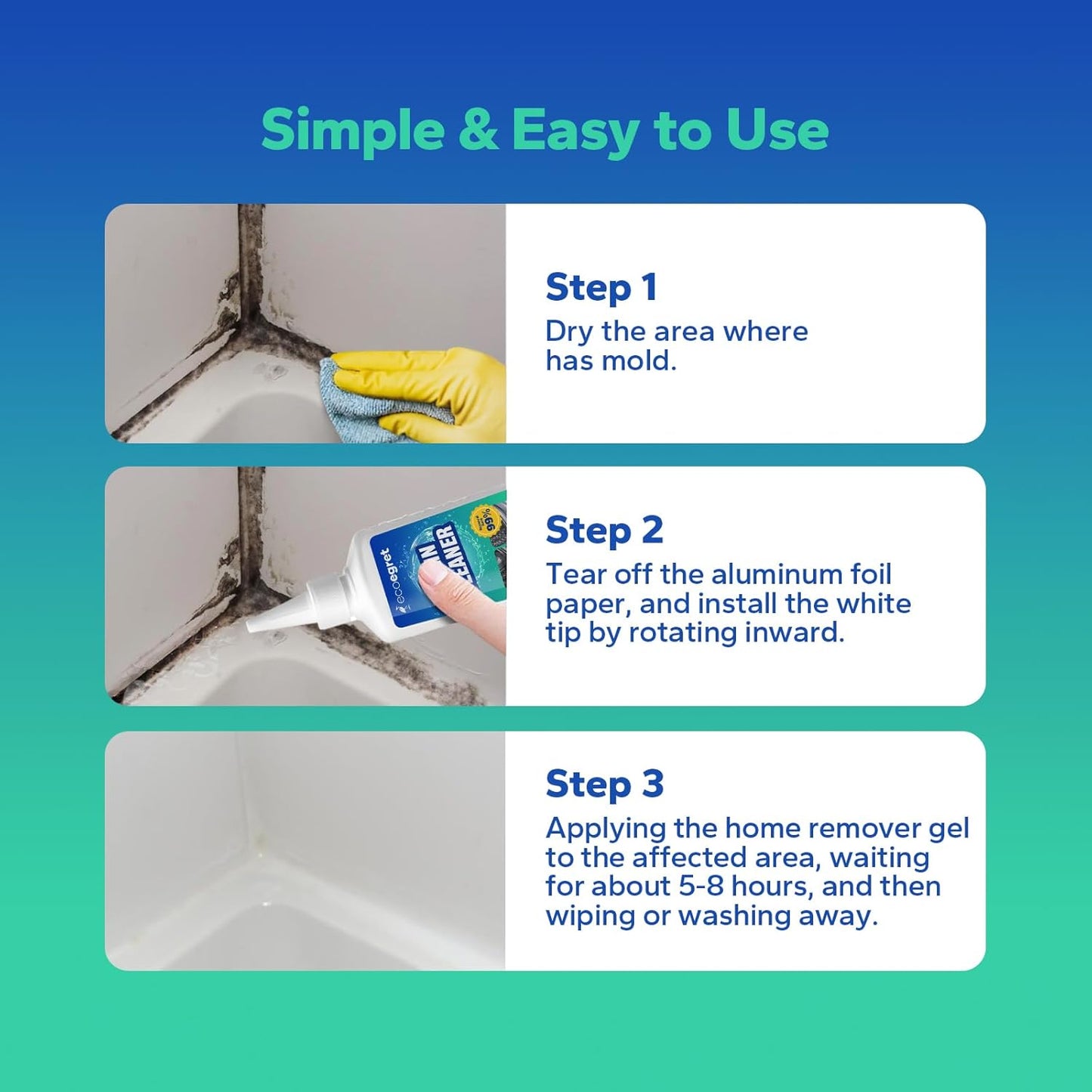 Home Remover Gel (5 Fl oz), Multifunctional Stain Remover, Washing Machine Cleaner, Refrigerator Strips, Grout Cleaner Best for Floor Tile, Home Sink, Kitchen, Showers (1 Pack)