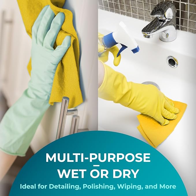 HELOMOR 100 Pack Microfiber Cleaning Cloth Roll - Tear Away Reusable Paper Towels Washable, 11.8" Ultra Absorbent Cleaning Supplies for Housekeeping, Rags Microfiber Towel, Lint Free Cloth Value Pack