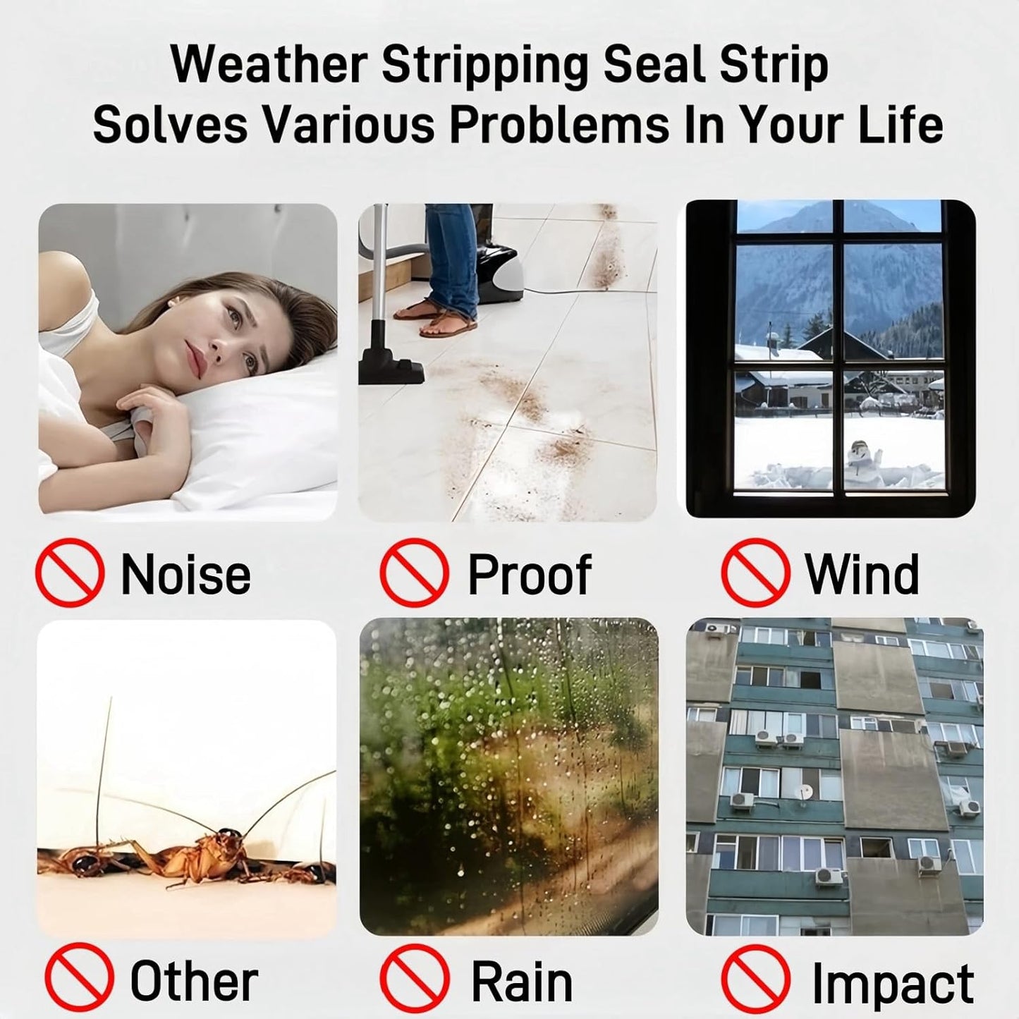 33 Ft Self-Adhesive Weather Stripping Door Seal Strip for Door Window, 0.35" Wide x 0.59" Thick, Gray
