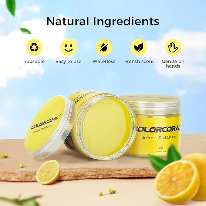 ColorCoral Cleaning Gel Universal Dust Cleaner for PC Keyboard Car Detailing Office Electronics Laptop Dusting Kit Computer Dust Remover, Computer Gaming Car Accessories, Gift for Men Women 160g