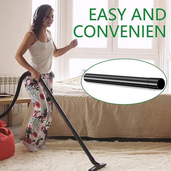 Honoson 2 Pcs 1.25 Inch Vacuum Extension Wand 32mm Black Vacuum Attachments Wand Cleaner Replacement Extension Tubes Accessories and Attachment Replacement Cleaner Pipe Tubes Extend to 14.6 Inch Long