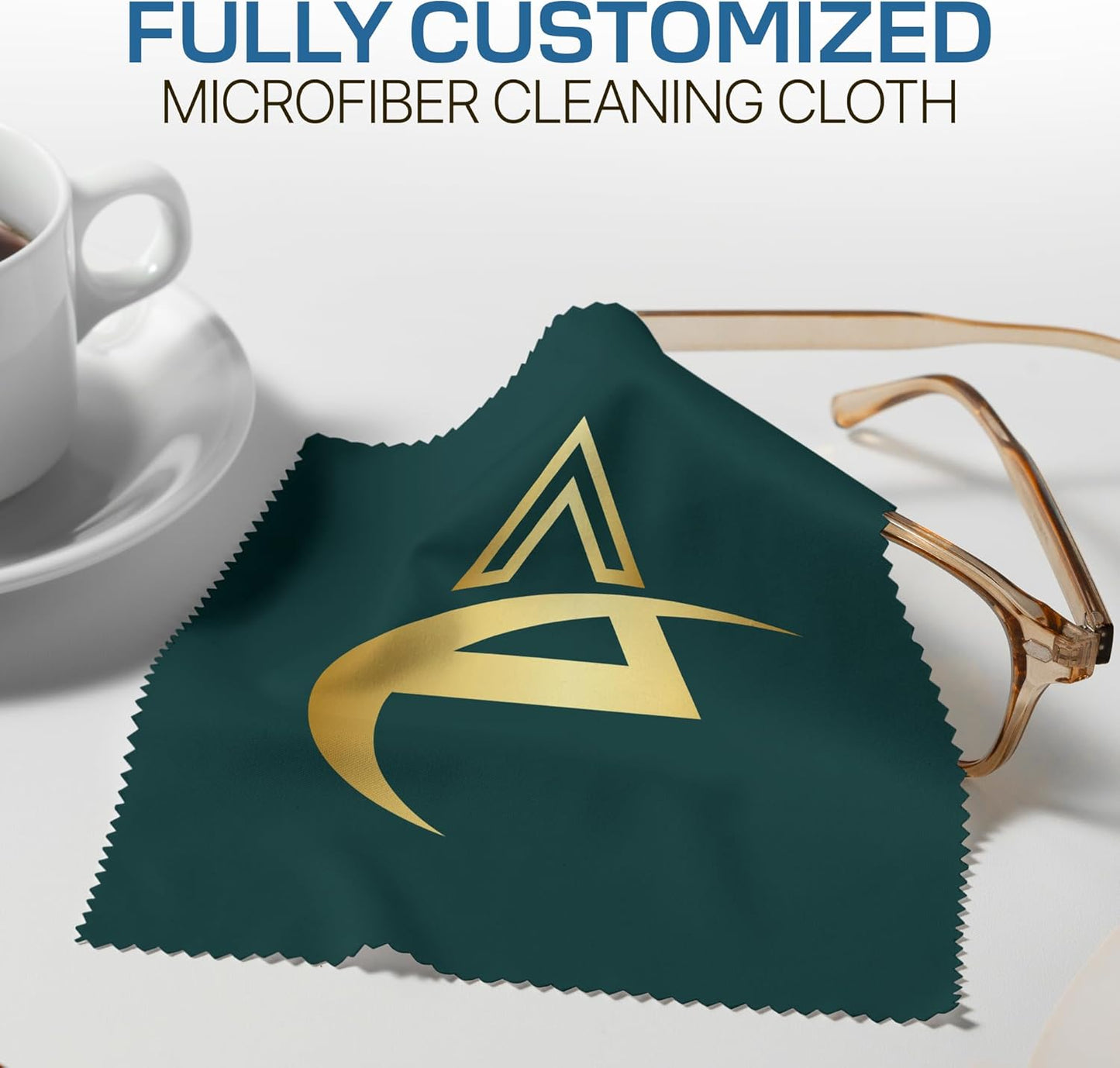 Ships Next Day, Made in USA - Customizable Microfiber Cleaning Cloth - Perfect Eyeglass Cleaner Promotional Gift - Premium Microfiber Lens Wipes - Logo or Image Printed (25 Pack) Double Sided