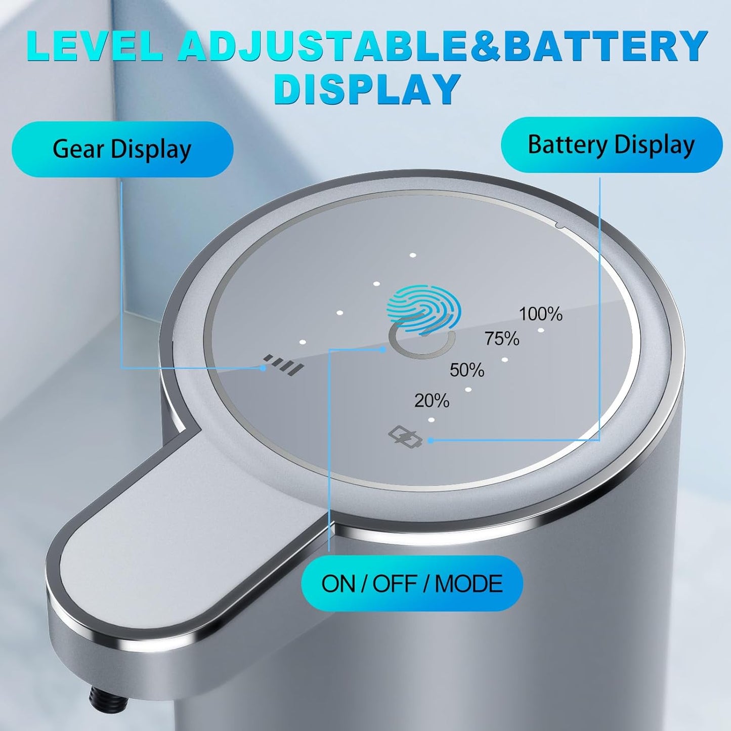 Automatic Foaming Soap Dispenser, 12.8oz/380ml Wall Mount Touchless Soap Dispenser with Sensor, 4-Level Adjustable, IPX5 Waterproof, USB Rechargeable for Bathroom, Kitchen