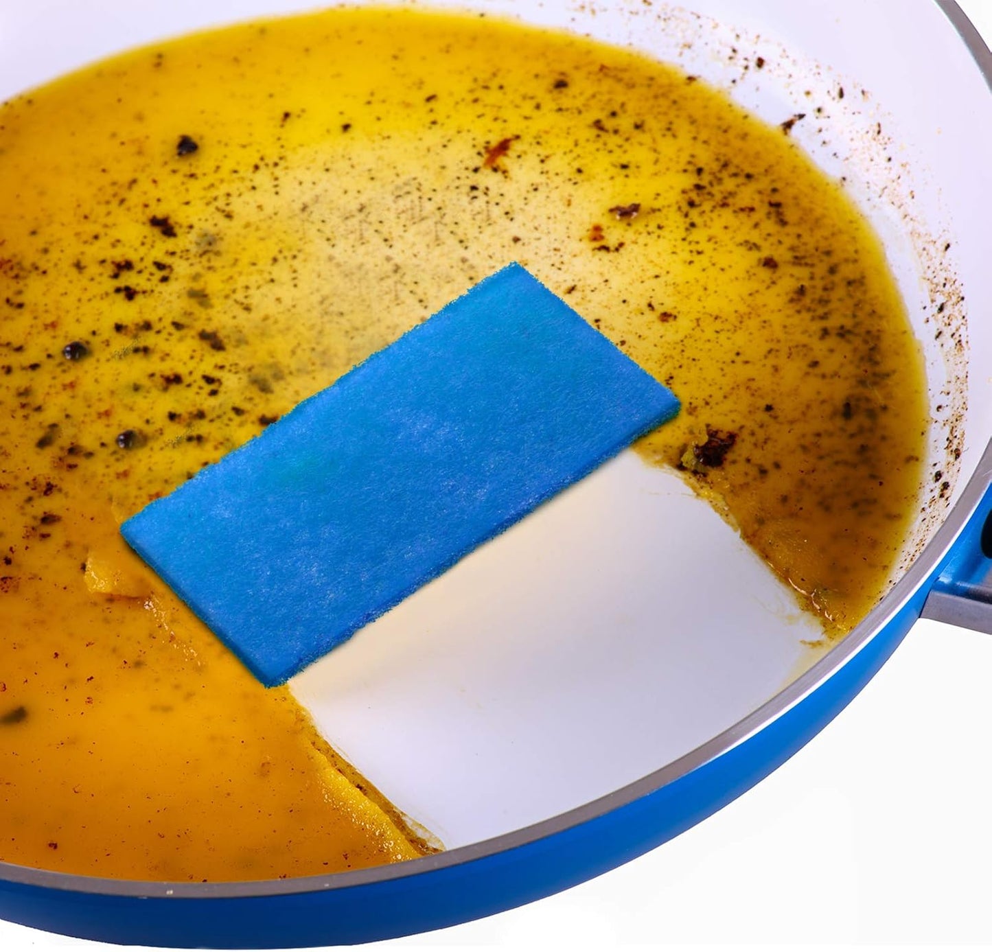 Jetec Scrub Pads Scouring Pads Sponge Dish Scrubber Scouring Cleaning Non Scratch for Kitchen Dishes Cleaning(Blue,40 Pieces)