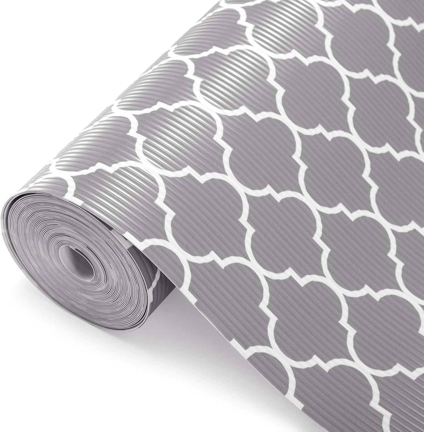 Glotoch 2 Rolls Non Adhesive Shelf Liners for Kitchen Cabinets, Waterproof Drawer Liners for Kitchen, Non Slip Cabinet Liners for Shelves/Dresser/Refrigerator/Bathroom, 17.5" x 30 FT, Gray