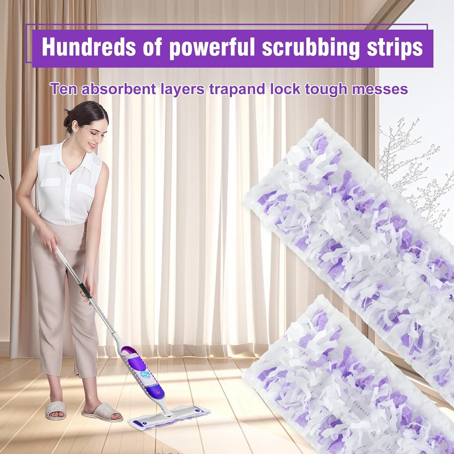 40 Pack Disposable Power Mop Refills Pads Compatible with Swiffer Power Mop,Spray Wet Pads Refill,Disposable Spray Mopping Pads Refills for Multi-Surface Floor Cleaning