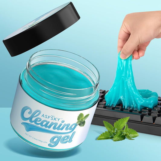ASFSKY Car Cleaning Gel (Blue,Mint) Cleaning Putty Universal Dust Cleaning Car Interior Cleaner Keyboard Dust Remover Car Slime Gifts for Men Women Girl（1 Pack）