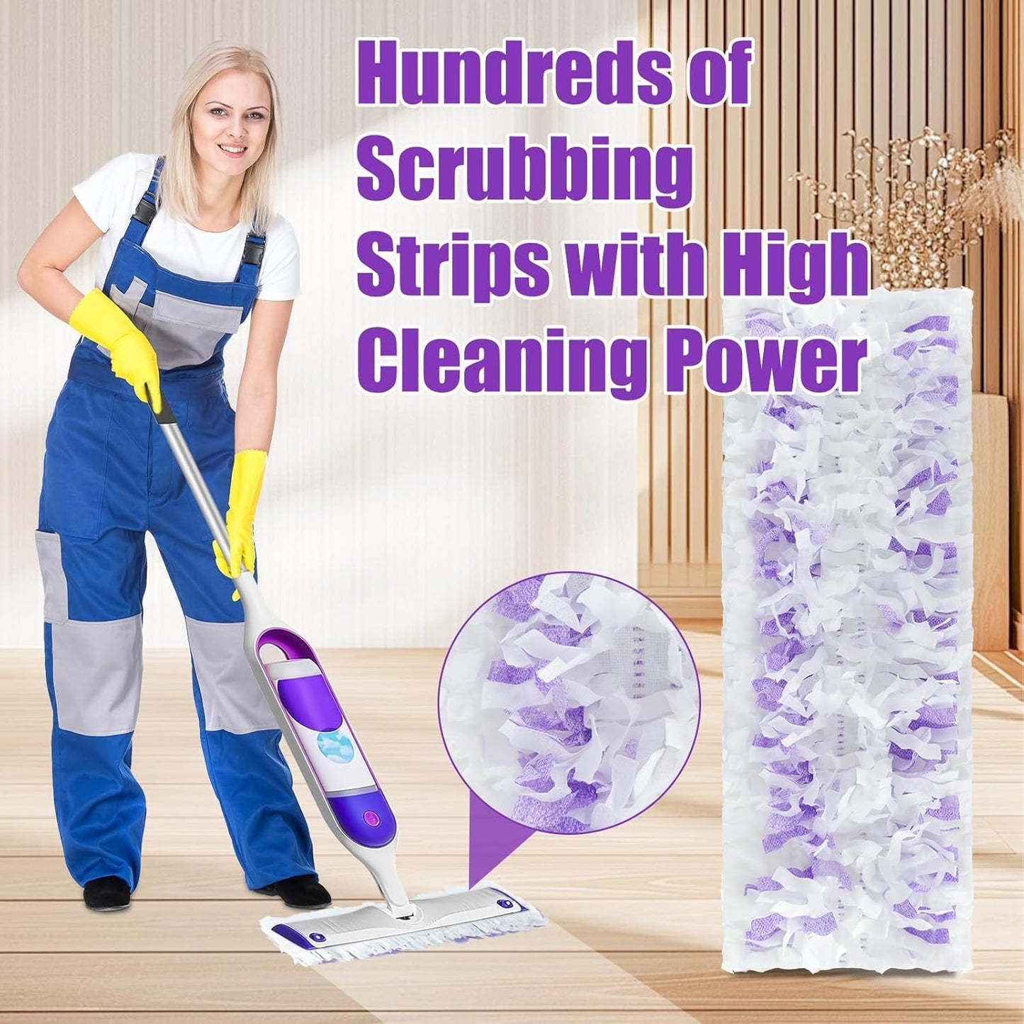 30 Pack Power Mop Refills Pad for Swiffer Power Mop, Disposable Spray Wet Pad Refills for Swiffer Power mop Multi-Surface &Wood Mopping Pad Refills