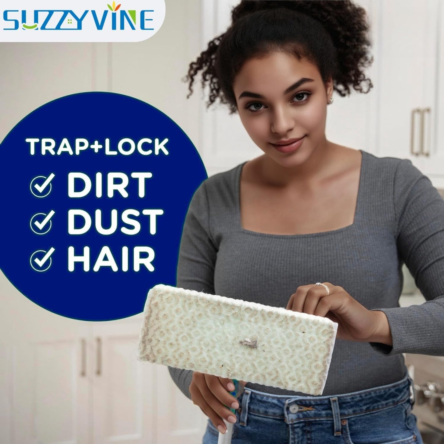 SUZZYVINE Dry Sweeping Cloths Dry Pads Refills 80 Count Dry Mop Refills for Floor Mopping and Cleaning, Dry Sweeping Cloths Dry Floor Cloths, Unscented, 7.87"x11.81" (80 Count)