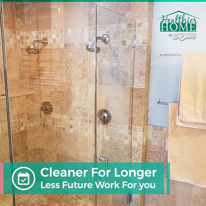CHOMP! Shower Door Water Repellent: Healthier Home ShowerDoorMagic 6 in 1 Hard Water Stain Preventer for Glass, Fiberglass, Tile & More- Spot, Soap Scum, Calcium & Limescale Prevention 32 oz.