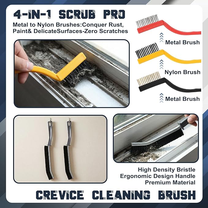 23 Pcs Window Track Cleaner Tools Set, Window Groove Cleaning Brush Kit for Sliding Door, Sill, Tile Lines, Shutter, Car Vents, Keyboard, Air Conditioner