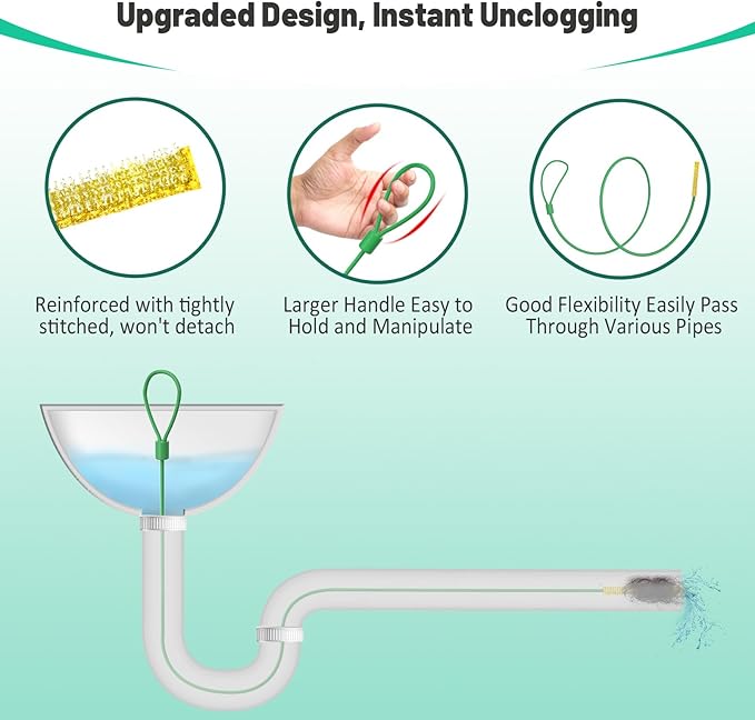 Kelly's Collection 30 Inch Drain Snake Hair Drain Clog Remover, Unbreakable Metal Sink Snake Drain Hair Removal Tool, Long/Flexible/Thin Drain Cleaner Tool to Unclog Bathroom Sink, Tub, Shower(5 Pack)