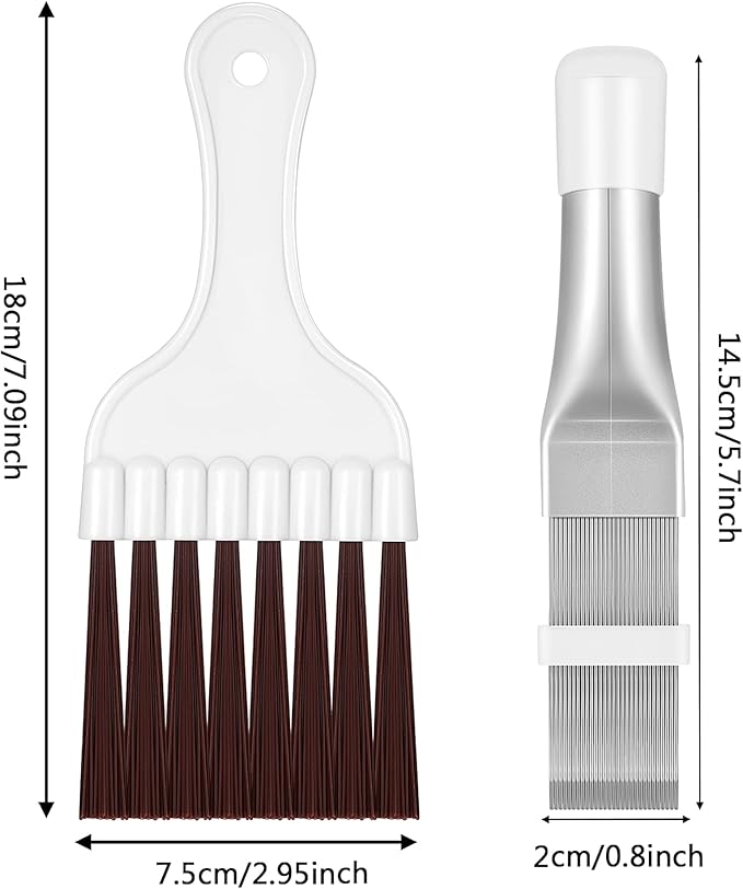 Boao Air Conditioner Condenser Fin Comb, Fin Cleaning Brush Air Conditioner Coil Cleaner Refrigerator Coil Cleaning Whisk Brush Evaporator Radiator Repair Tool(4 Pieces)