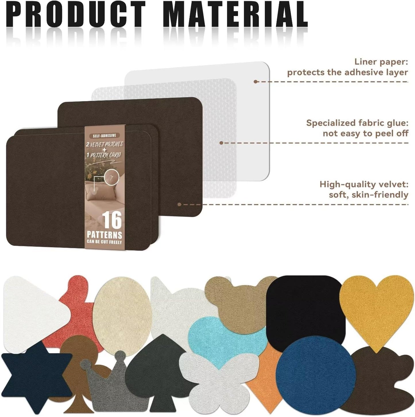 Azobur Fabric Couch Repair Patch 8.3 x 11 inches,Self-Adhesive Fabric Repair Patch for Furniture,Handbag,Sofa,Car Seats-(Light Brown)