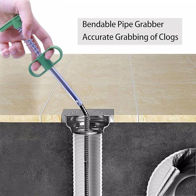 Upgrade Drain Snake for Hair Clogs, 76'' Four claw grabber pickup tool for Litter Pick, Home Sink, Drains, Toilet, Snake Drain Hair Remover
