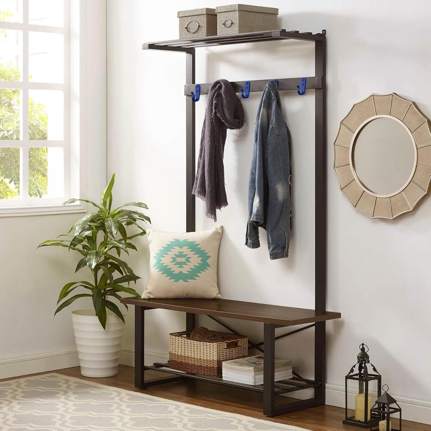 20PCS Wall Hooks for hanging, Metal Wall Hooks for Coats, Coat hooks for Wall, Heavy Duty Single Prong Wall Hooks With 40 Pieces Screws for Hanging Coats，Towel，Backpack，Hat, Dog Leashes (Blue)