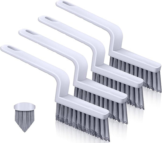 Grout Brush Cleaning,Hard Bristle Grout Cleaner for Tile Floors,Bathroom Cleaning Brushes for Scrub Shower Tile Grout, Black, 4 Pieces