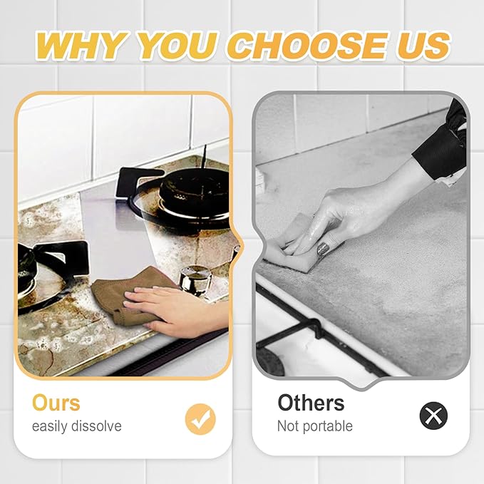 Heavy-Duty Kitchen Degreaser Foam Cleaner, Powerful Kitchen Degreaser Spray & Dual Side Scrub Sponge Set Grease Remover for Stove Range Hood (2, Standard)