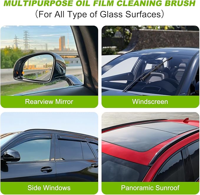Automotive Oil Film Cleaning Brush for Car Windows,Upgrade 2.0 Clear Vision Glass Cleaner, Car Windshield Cleaner Tool,Universal Cleaning Wipe Board (2PCS)